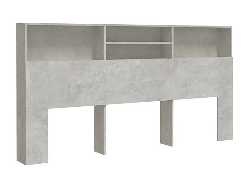 Armoire de tête de lit Gris béton 200x19x103,5 cm POI47908 BonneVie Meuble