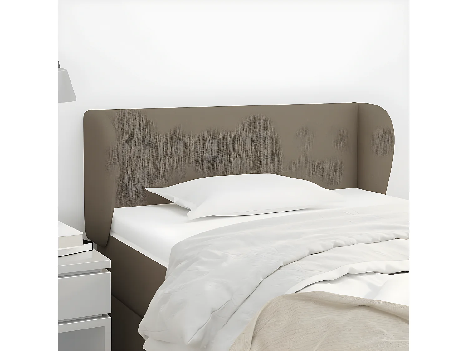 Testiera ad Orecchio Tortora 93x23x78/88 cm in Tessuto CFW416752