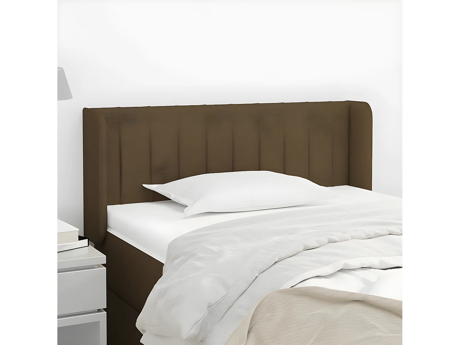 Tête de lit avec oreilles Marron Foncé 83x16x78,88 cm Tissu LKC76220 BonneVie Meuble