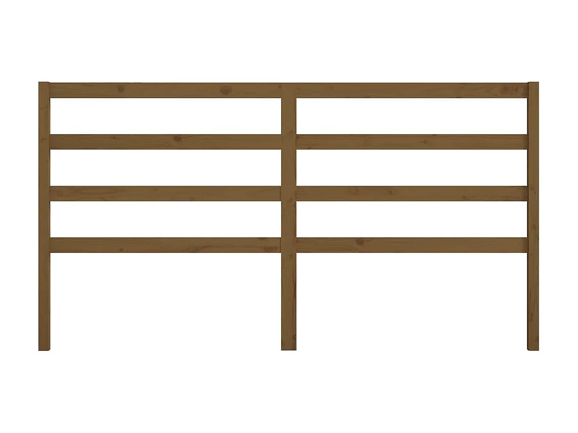 Cabecero de cama madera maciza de pino marrón miel 206x4x100 cm ES43685