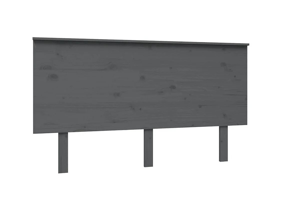 Testiera | Testata del letto per Letto Grigia 144x6x82,5cm Legno Massello di Pino
