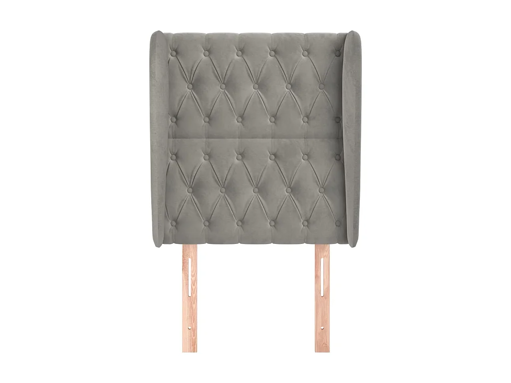 Kopfteil,Bettkopfteil mit Ohren Hellgrau 83x23x118/128 cm Samt -gkd446897