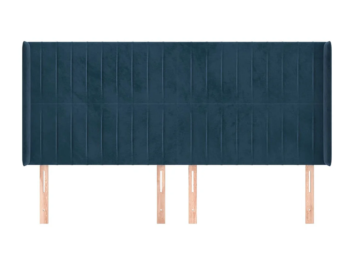 Kopfteil,Bettkopfteil mit Ohren Dunkelblau 203x16x118/128 cm Samt -gkd315572