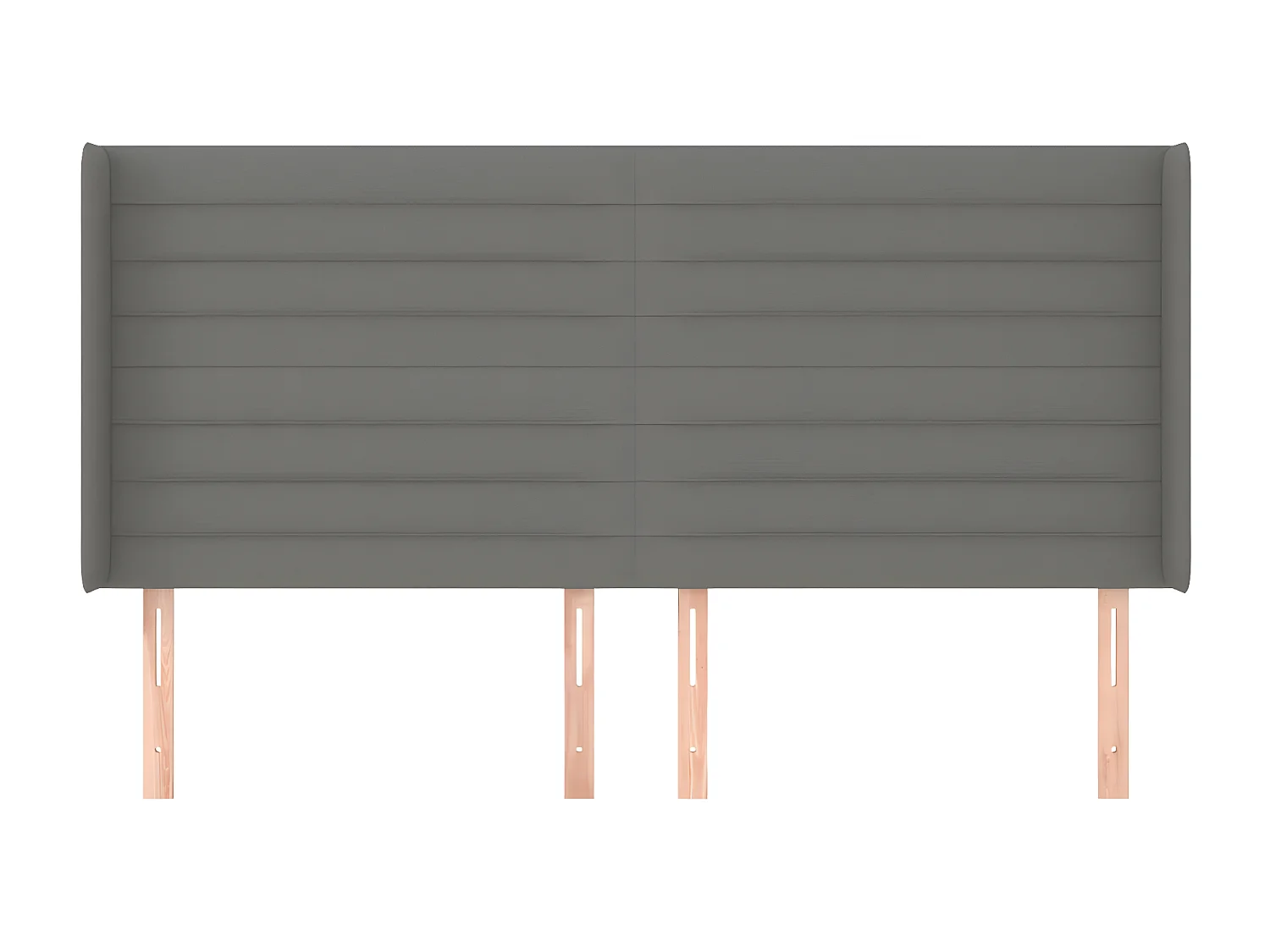 Kopfteil,Bettkopfteil mit Ohren Dunkelgrau 183x16x118/128 cm Stoff -gkd660133