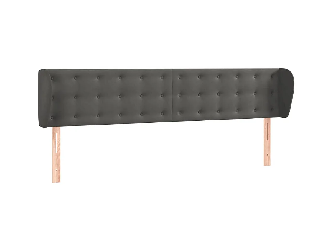 Tête de lit avec oreilles Gris foncé 163x23x78/88 cm Velours POI12566 BonneVie Meuble