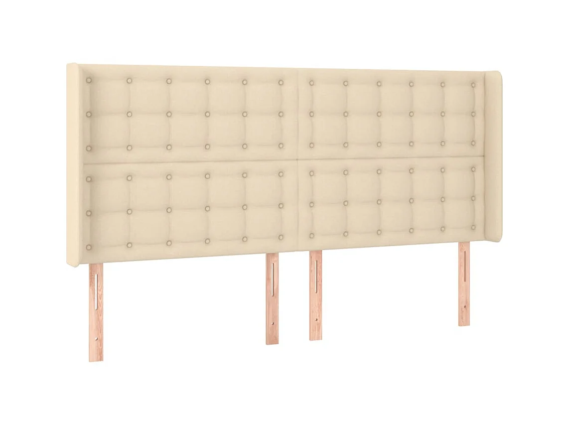 LED Kopfteil,Bettkopfteil Creme 163x16x118/128 cm Stoff -gkd377455