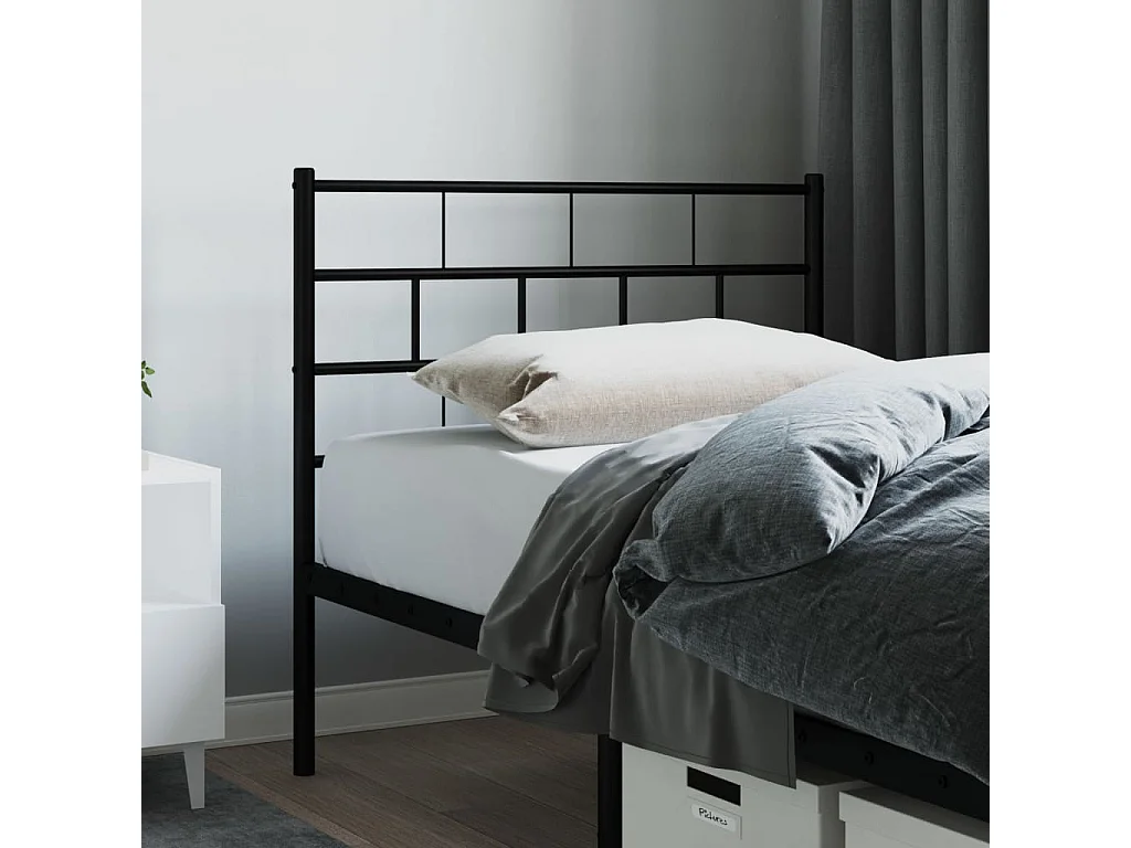 Tête de lit métal noir 80 cm POI60303 BonneVie Meuble