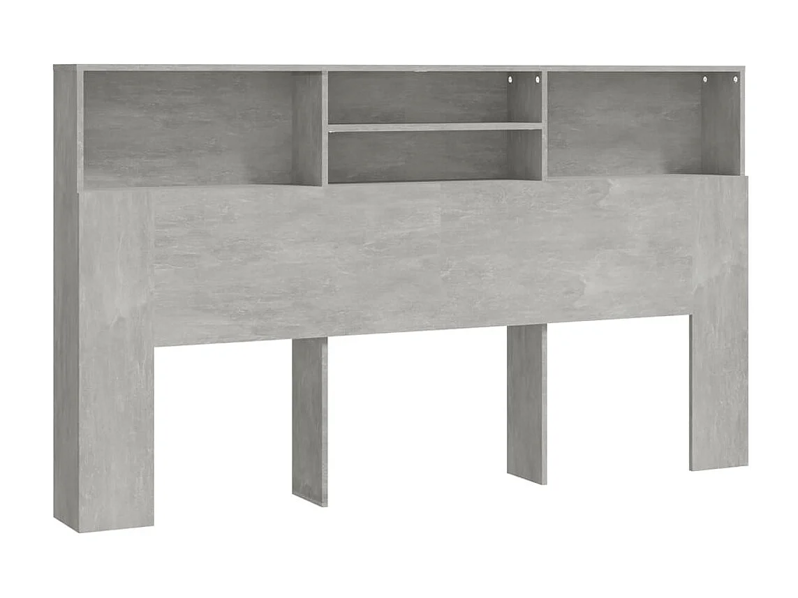 Armoire de tête de lit Gris béton 180x19x103,5 cm POI39879 BonneVie Meuble