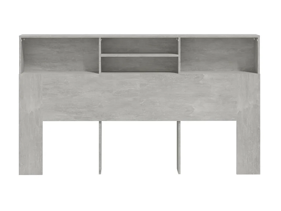 Armoire de tête de lit Gris béton 180x19x103,5 cm POI39879 BonneVie Meuble