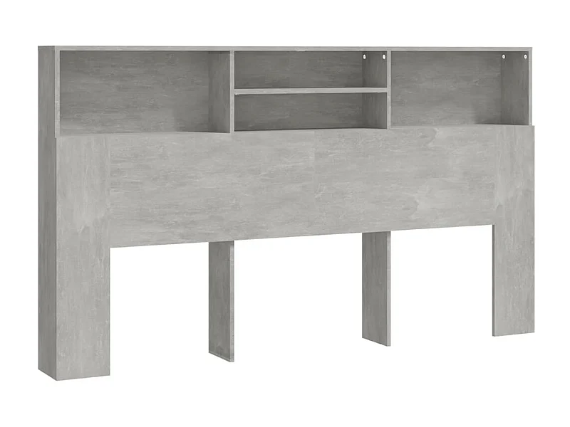 Armoire de tête de lit Gris béton 180x19x103,5 cm POI39879 BonneVie Meuble