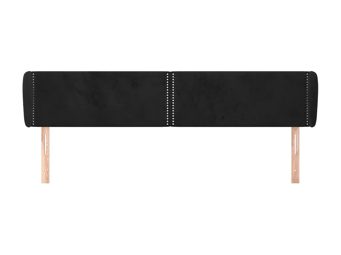 Tête de lit avec oreilles Noir 183x23x78/88 cm Velours POI71563 BonneVie Meuble