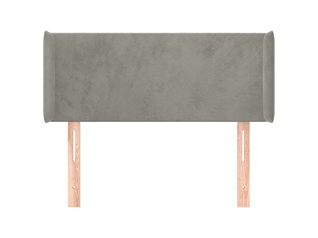 Tête de lit avec oreilles Gris clair 93x16x78/88 cm Velours POI13784 BonneVie Meuble