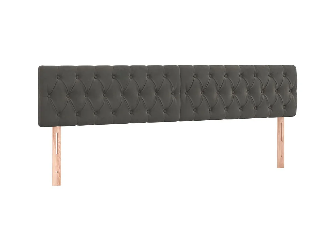2 pcs Têtes de lit Gris foncé 90x7x78/88 cm Velours PLO87751 BonneVie Meuble
