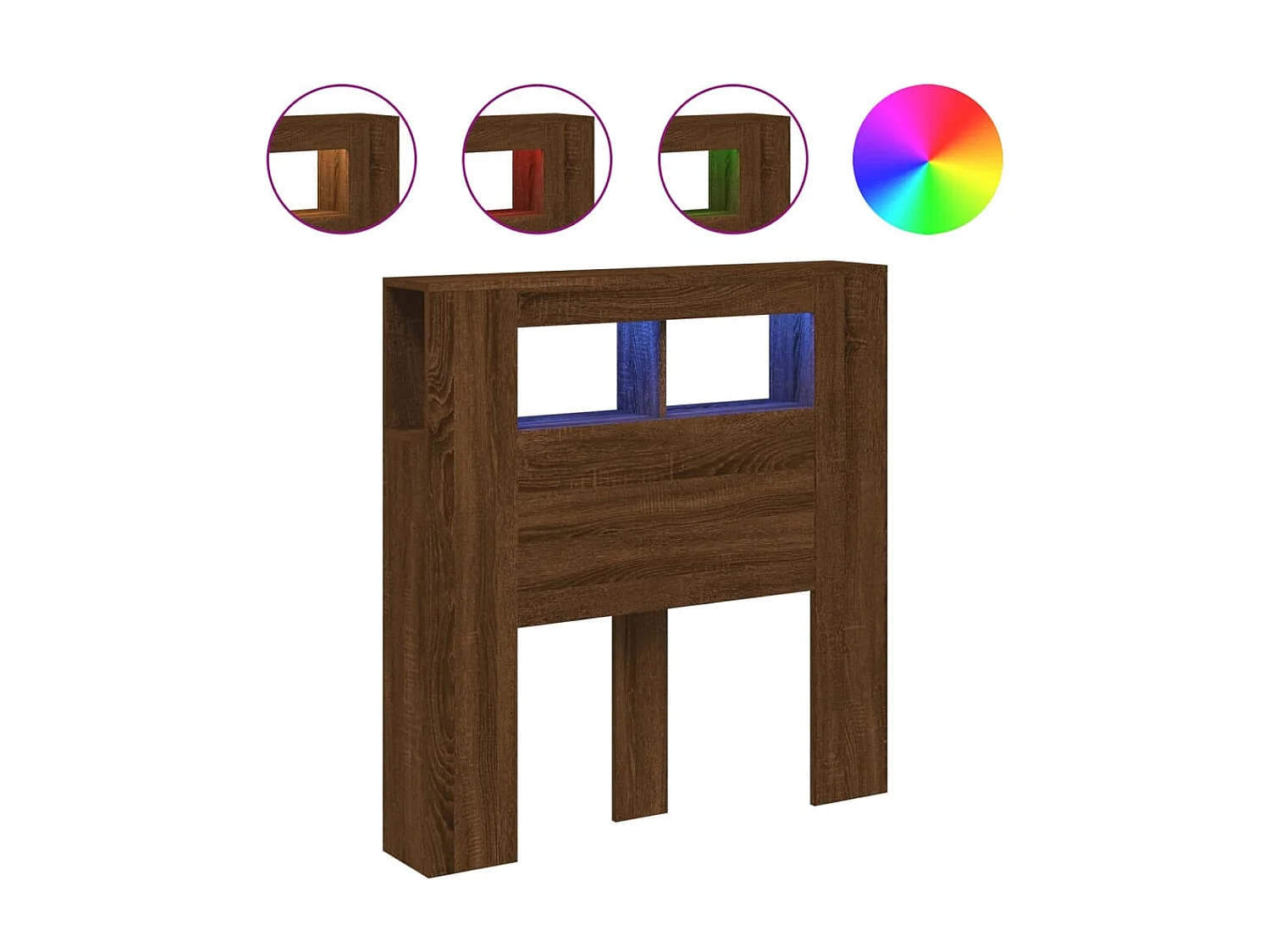 Tête de lit à LED chêne marron 100x18,5x103,5cm bois ingénierie POI93546 BonneVie Meuble