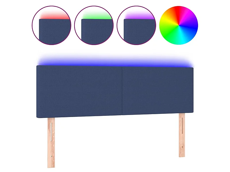 LED Kopfteil,Bettkopfteil Creme 144x5x78/88 cm Stoff -gkd176086