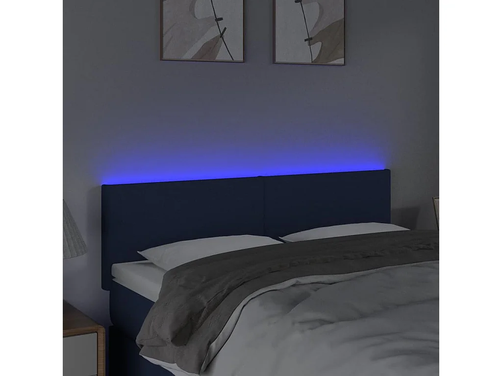 Tête de lit à LED Crème 144x5x78/88 cm Tissu POI66526 BonneVie Meuble