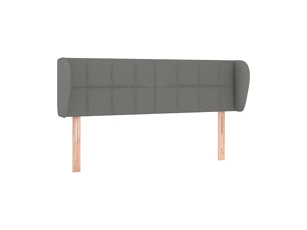 Testiera | Testata del letto ad Orecchio Grigio Scuro 147x23x78/88 cm in Tessuto