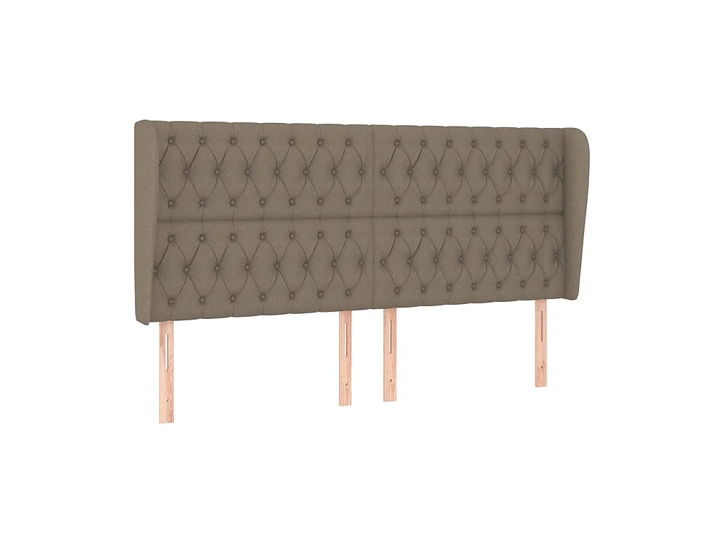 Testiera | Testata del letto ad Orecchio Tortora 203x23x118/128 cm in Tessuto