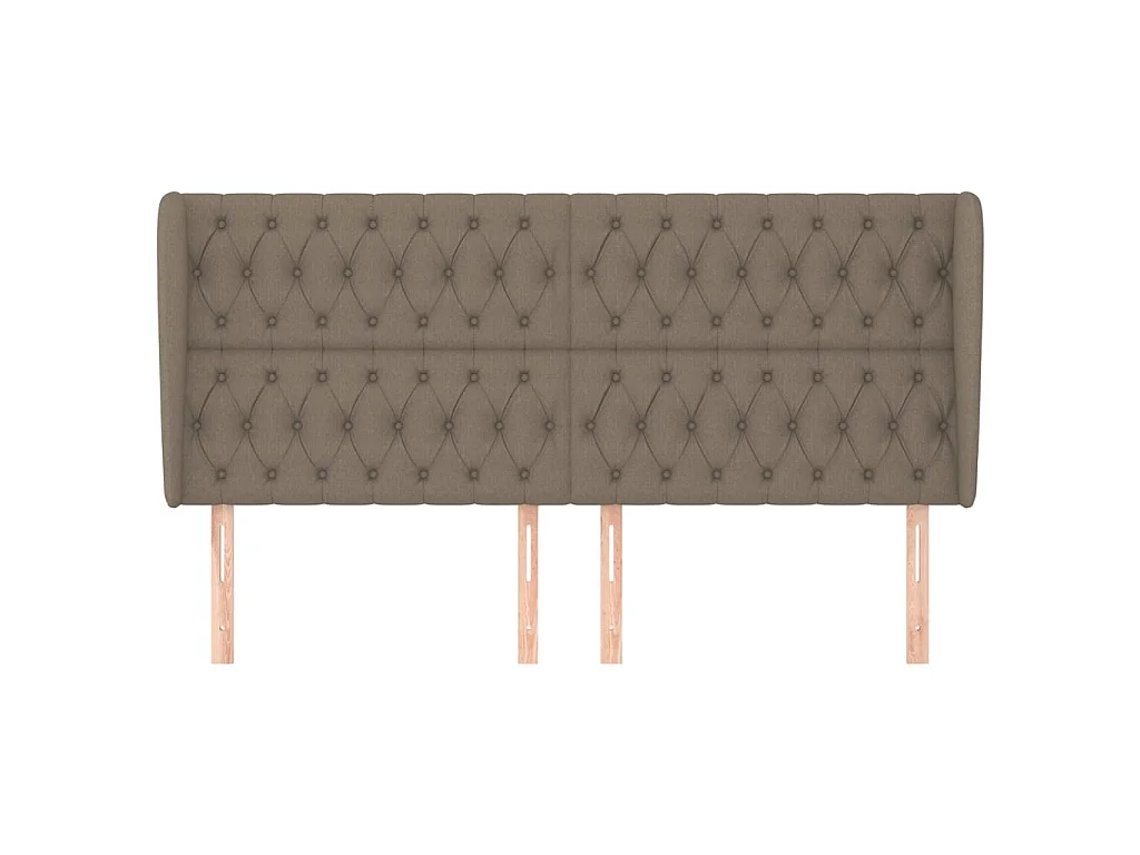 Tête de lit avec oreilles Taupe 203x23x118/128 cm Tissu POI37903 BonneVie Meuble
