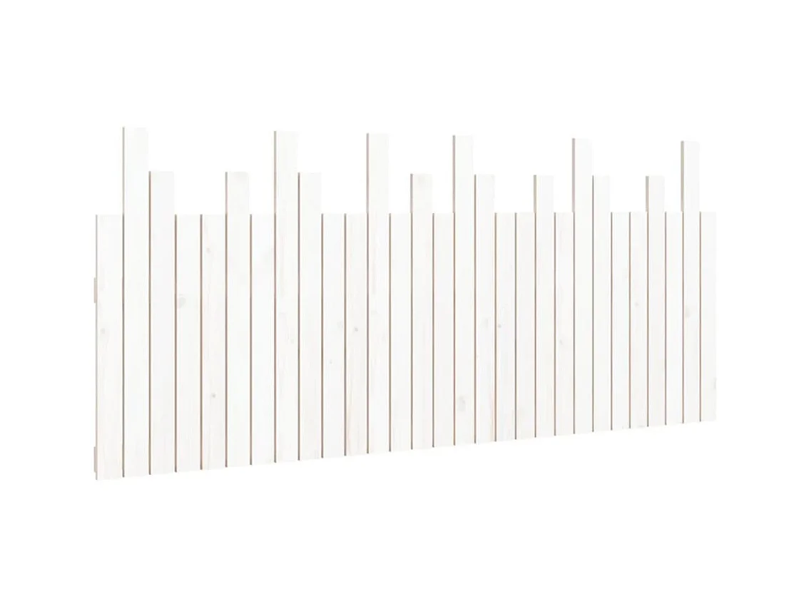 Testiera | Testata del letto da Parete Bianca 185x3x80 cm in Legno Massello di Pino