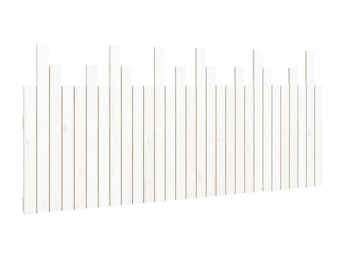 Tête de lit murale Blanc 185x3x80 cm Bois massif de pin POI51406 BonneVie Meuble