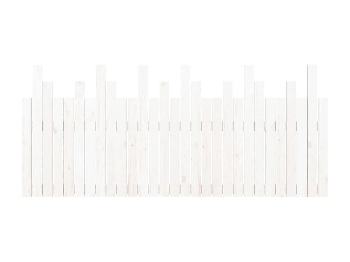 Tête de lit murale Blanc 185x3x80 cm Bois massif de pin POI51406 BonneVie Meuble