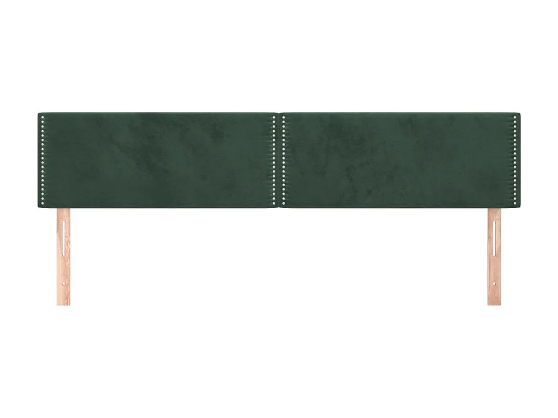 Cabeceros 2 unidades de terciopelo verde oscuro 100x5x78/88 cm ES97743