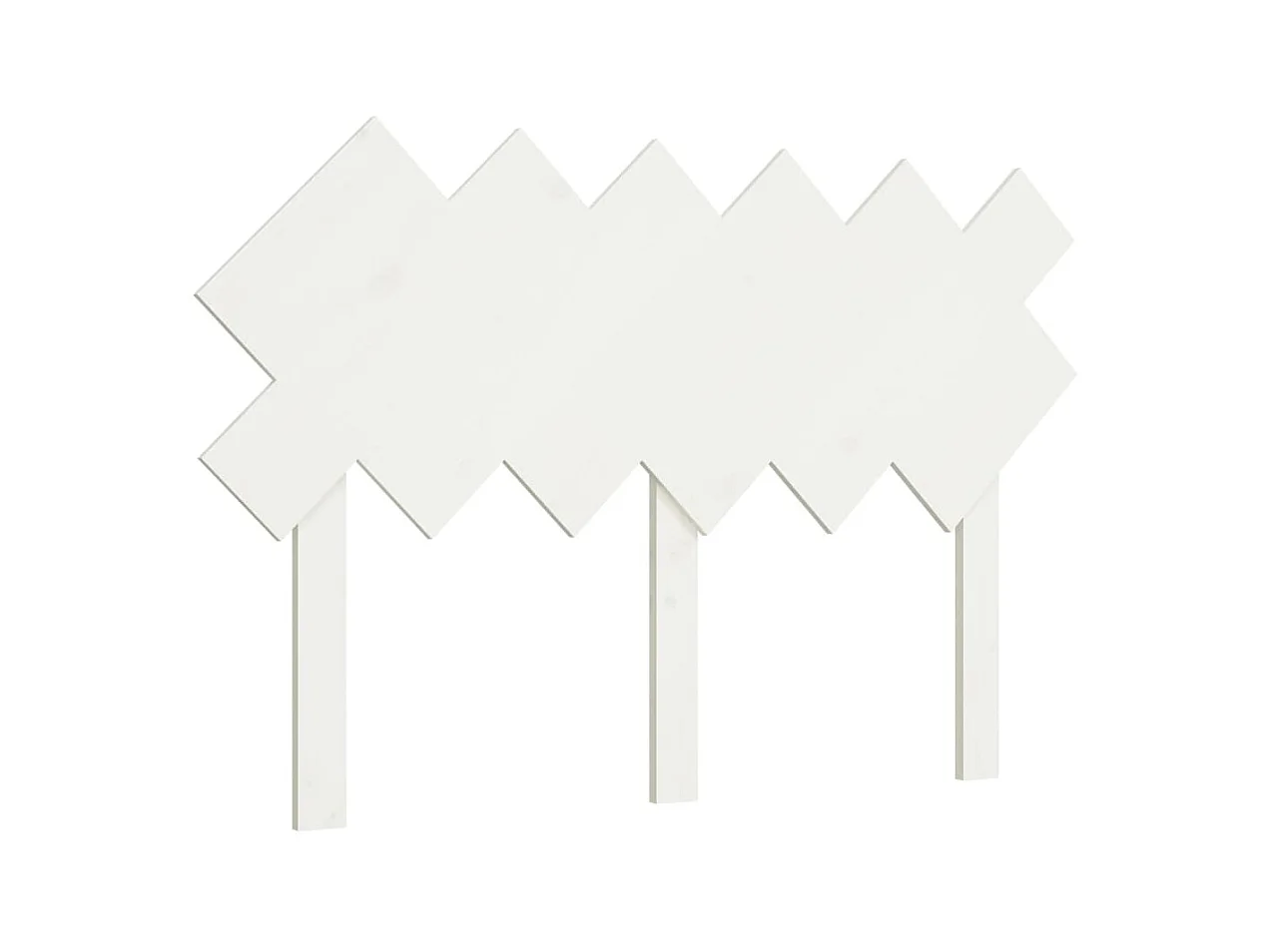 Testiera | Testata del letto per Letto Bianca 122,5x3x80,5cm Legno Massello di Pino