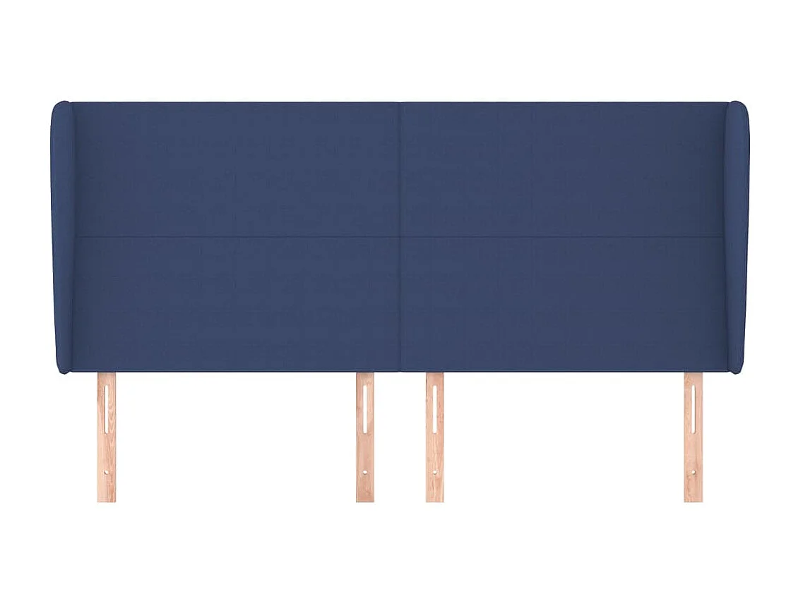 Tête de lit avec oreilles Bleu 163x23x118/128 cm Tissu POI82002 BonneVie Meuble
