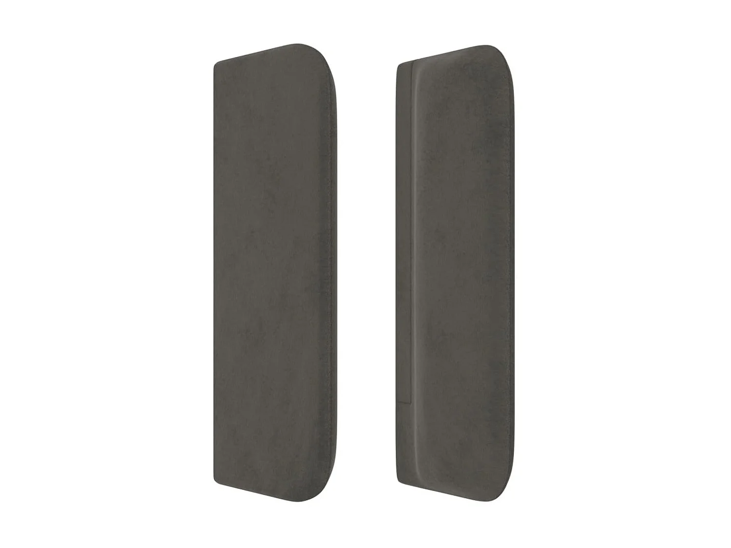 Tête de lit avec oreilles Gris foncé 203x16x78/88 cm Velours POI99037 BonneVie Meuble