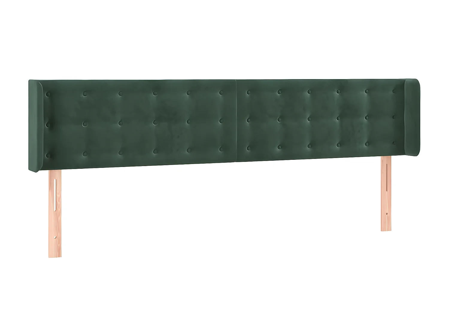 Cabecero de terciopelo verde oscuro 203x16x78/88 cm ES39088