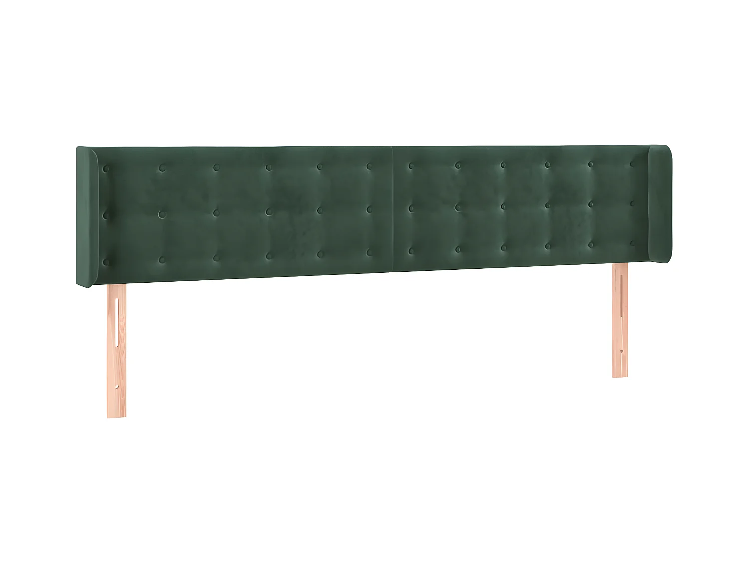 Testiera | Testata del letto ad Orecchio Verde Scuro 203x16x78/88 cm in Velluto