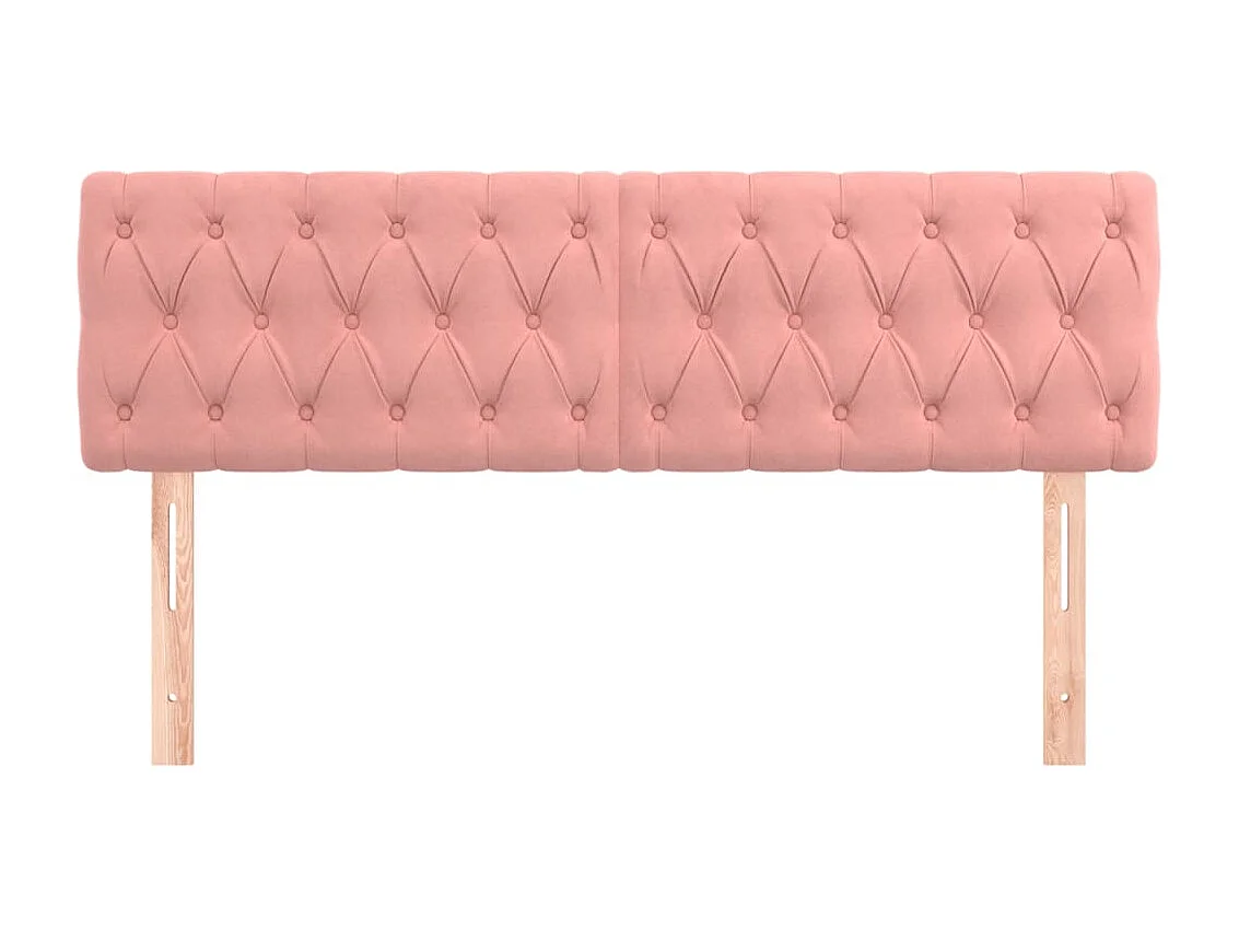 Têtes de lit 2 pcs Rose 80x7x78/88 cm Velours POI85539 BonneVie Meuble