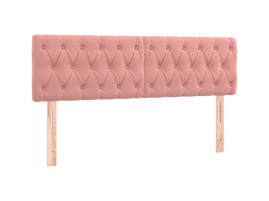 Têtes de lit 2 pcs Rose 80x7x78/88 cm Velours POI85539 BonneVie Meuble