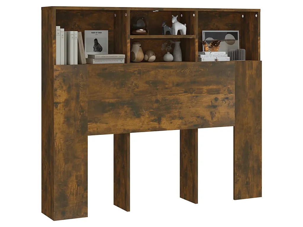 Armoire de tête de lit Chêne fumé 120x19x103,5 cm POI86989 BonneVie Meuble