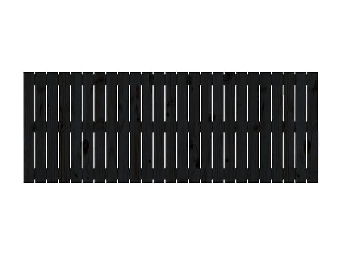 Cabecero de cama de pared madera maciza pino negro 159,5x3x60cm ES13848