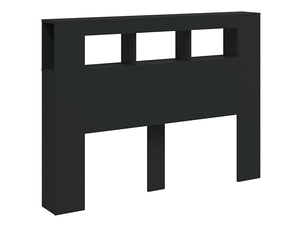 Testiera | Testata del letto LED Nera 140x18,5x103,5 cm Legno Multistrato