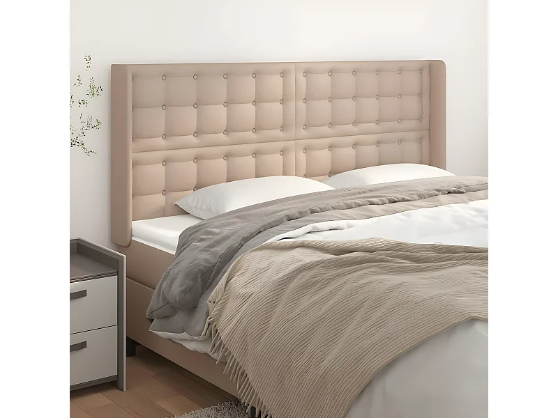 Tête de lit avec oreilles Cappuccino 183x16x118/128 cm POI58238 BonneVie Meuble