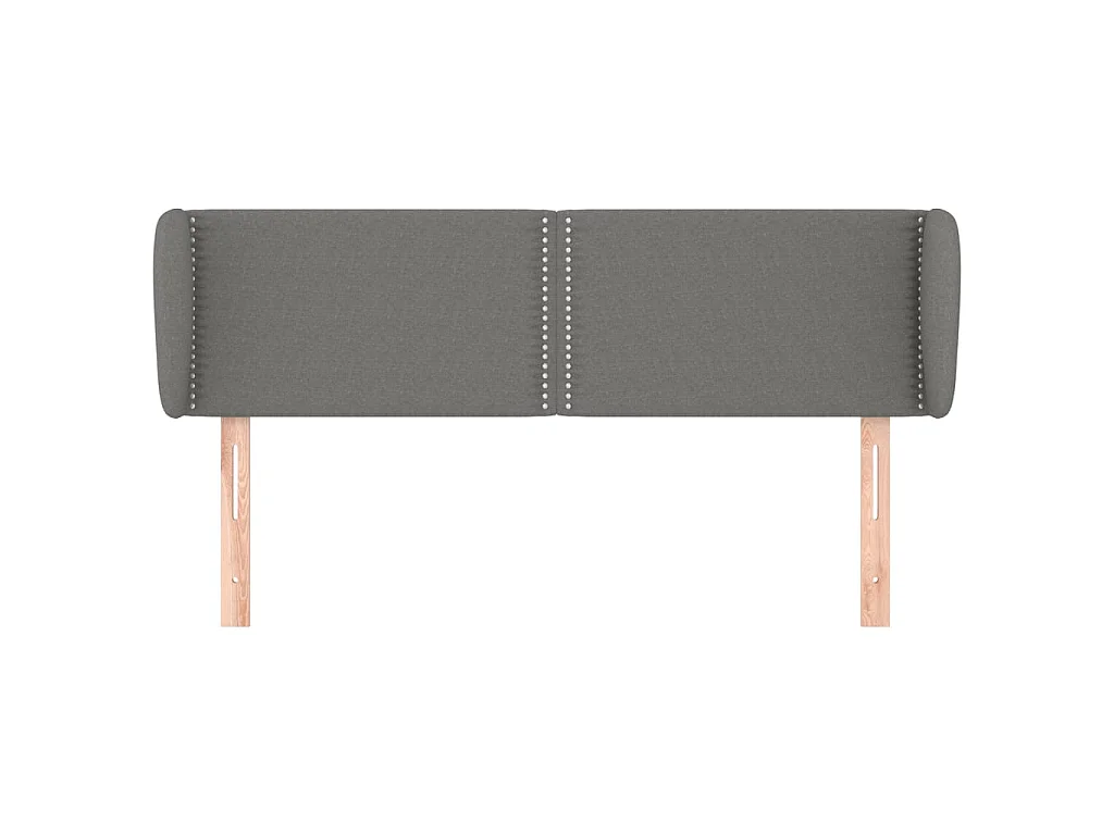 Testiera | Testata del letto ad Orecchio Grigio Scuro 147x23x78/88 cm in Tessuto