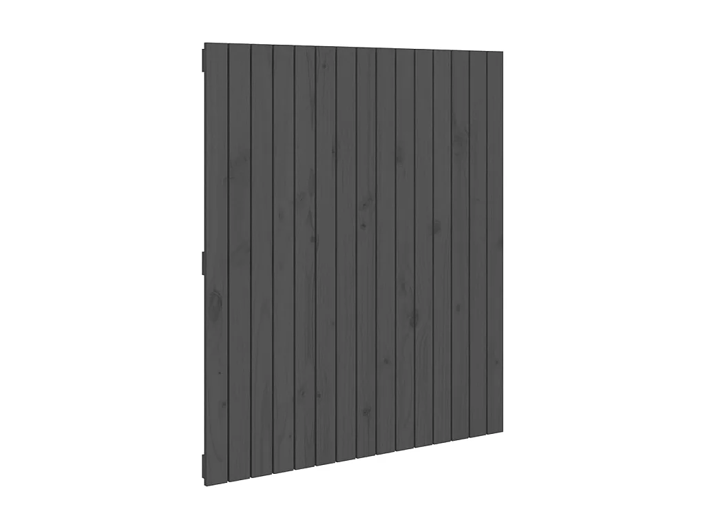 Tête de lit murale Gris 95,5x3x110 cm Bois massif de pin POI79718 BonneVie Meuble