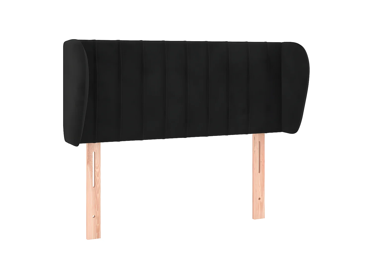 Tête de lit avec oreilles Noir 103x23x78/88 cm Velours POI60996 BonneVie Meuble