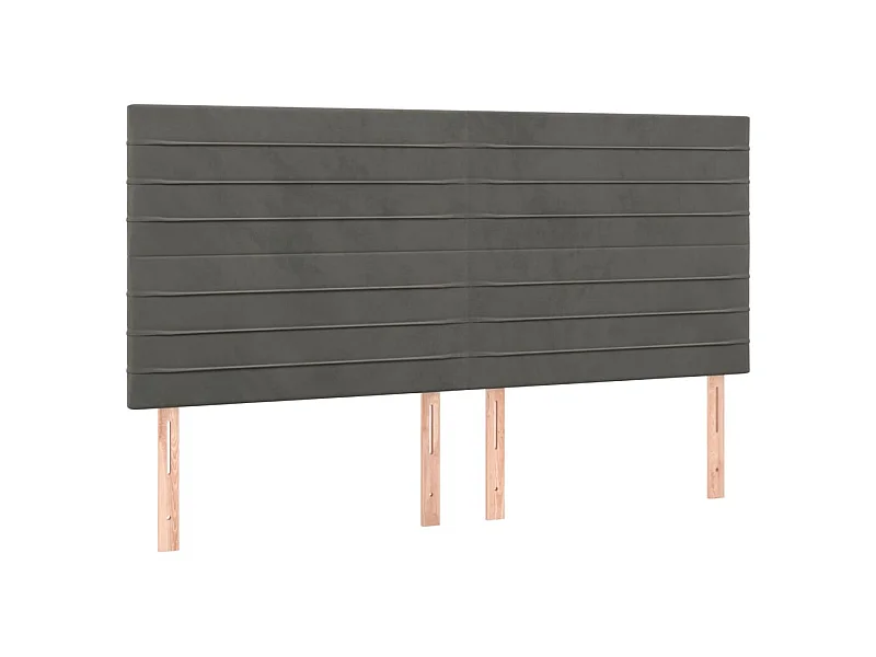 Têtes de lit 4 pcs Gris foncé 90x5x78/88 cm Velours POI45923 BonneVie Meuble