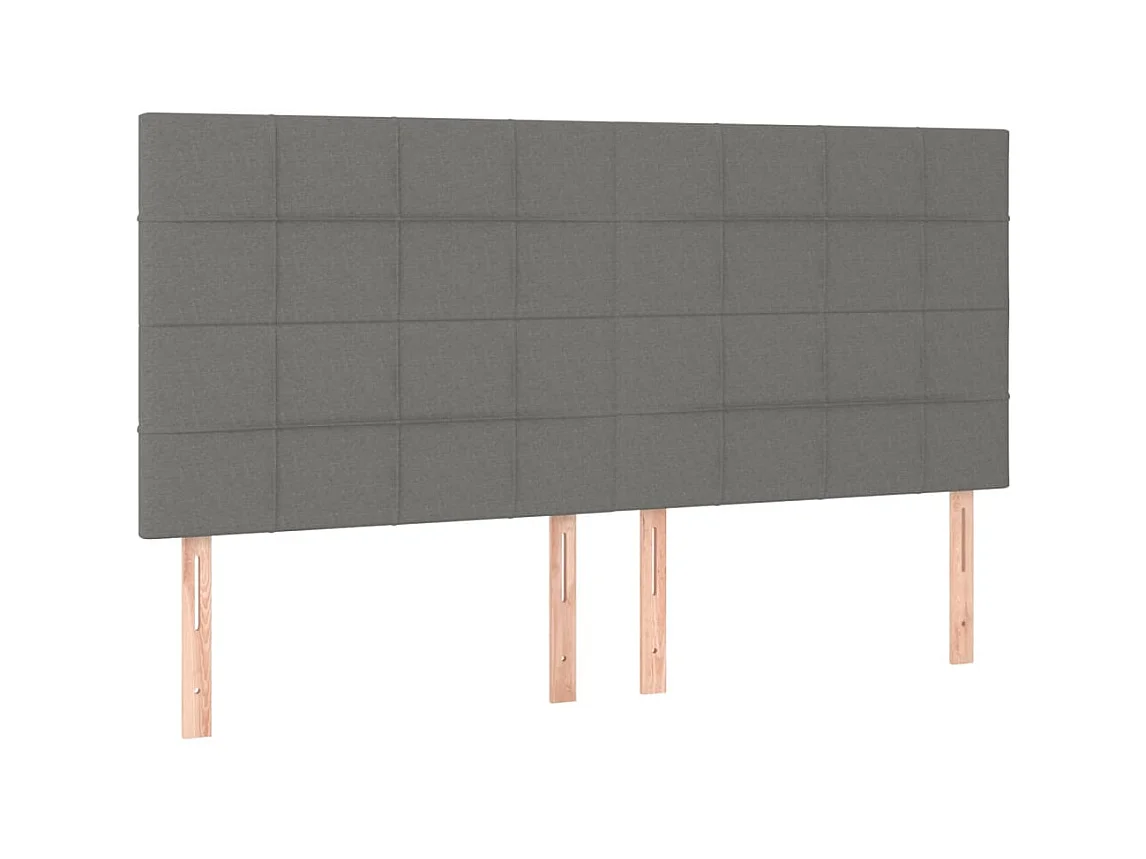 Têtes de lit 4 pcs Gris foncé 80x5x78/88 cm Tissu POI68256 BonneVie Meuble