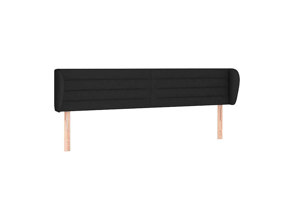 Testiera | Testata del letto ad Orecchio Nera 203x23x78/88 cm in Tessuto