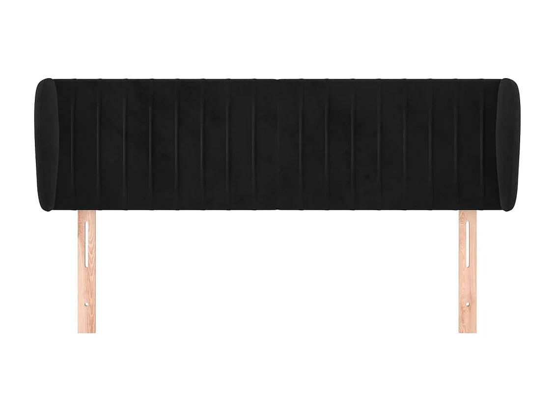 Kopfteil,Bettkopfteil mit Ohren Schwarz 147x23x78/88 cm Samt -gkd212912