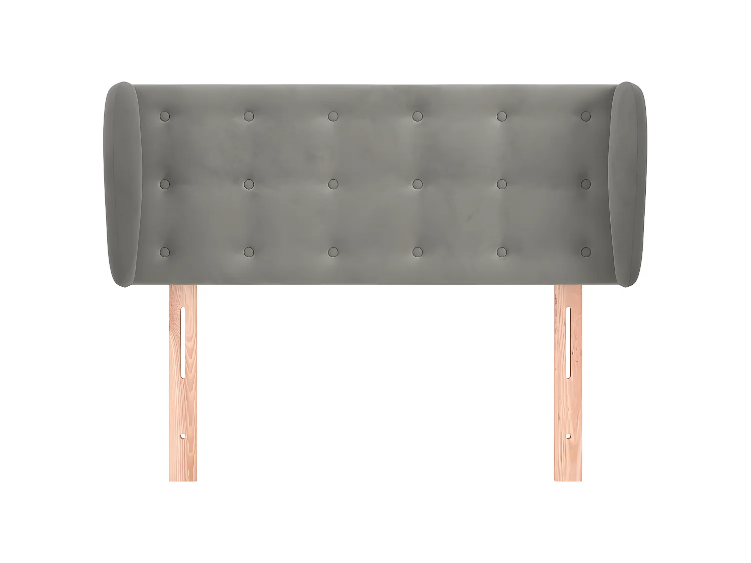 Kopfteil,Bettkopfteil mit Ohren Hellgrau 93x23x78/88 cm Samt -gkd315782