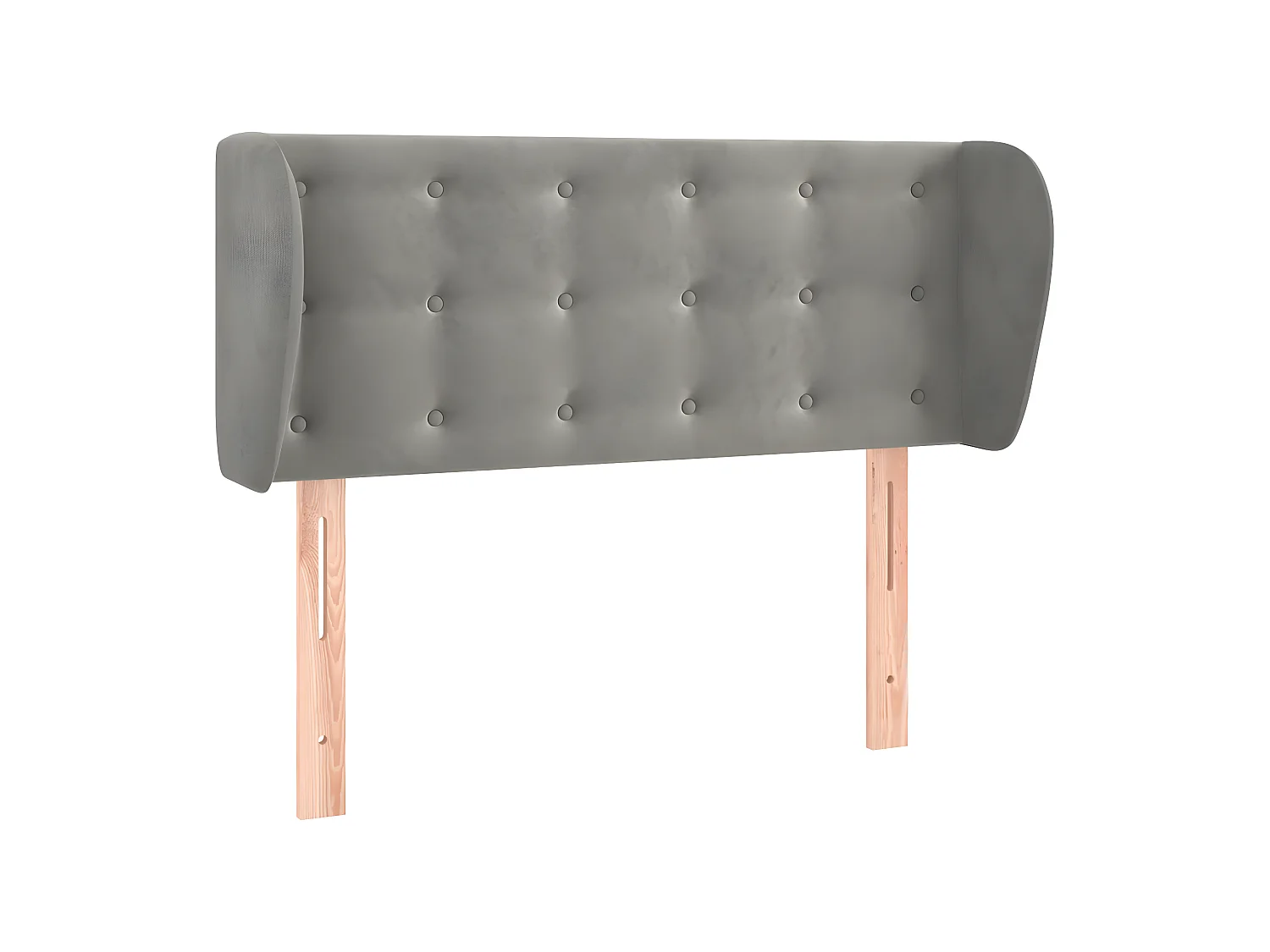Tête de lit avec oreilles Gris clair 93x23x78/88 cm Velours POI51371 BonneVie Meuble
