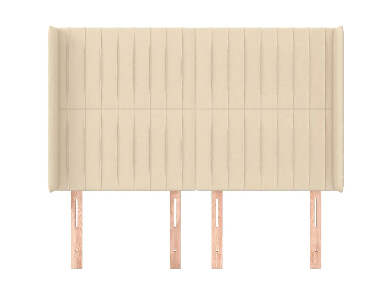 Cabecero con orejas de tela color crema 147x16x118/128 cm ES40049