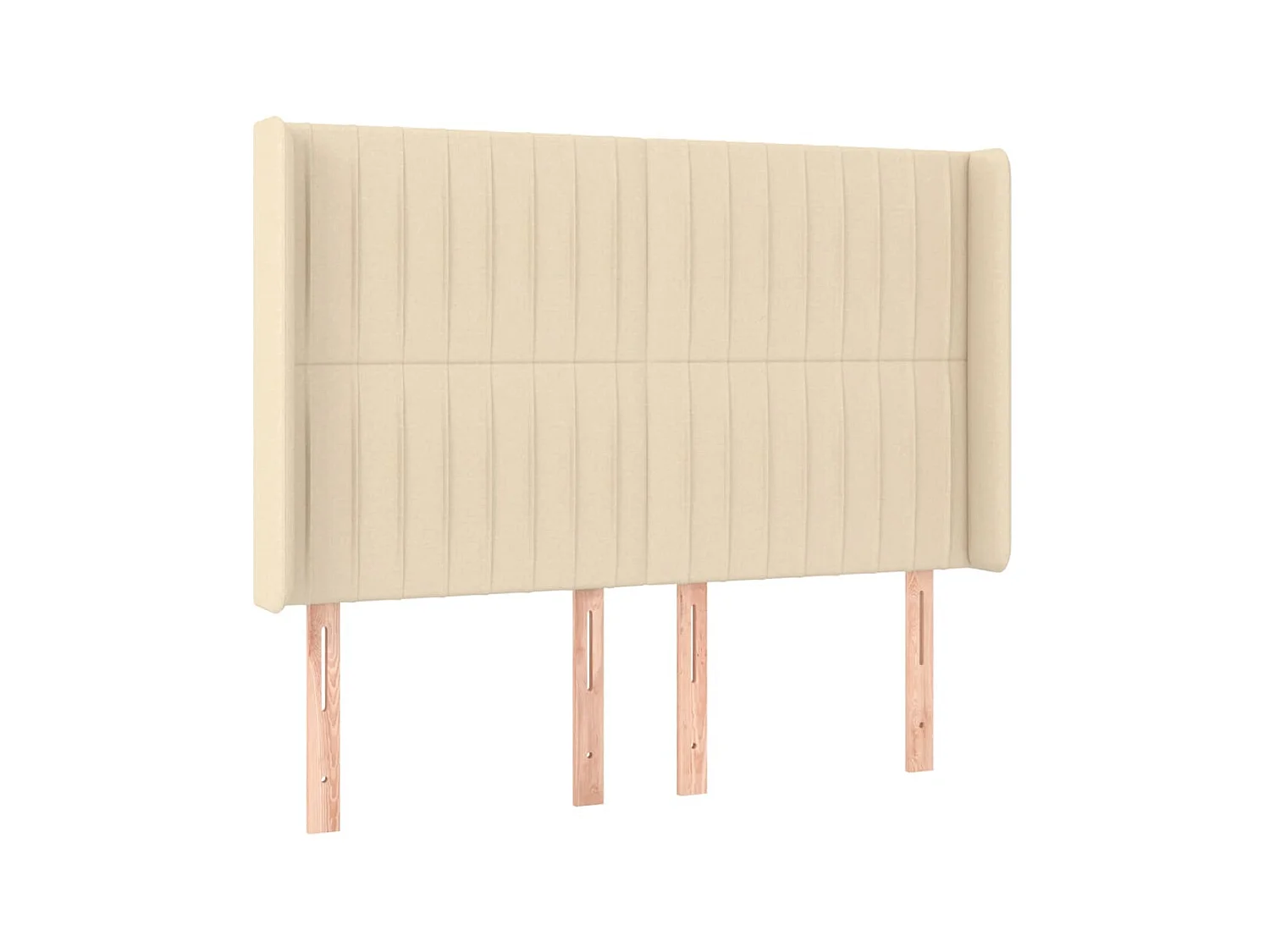 Tête de lit avec oreilles Crème 147x16x118/128 cm Tissu POI10171 BonneVie Meuble