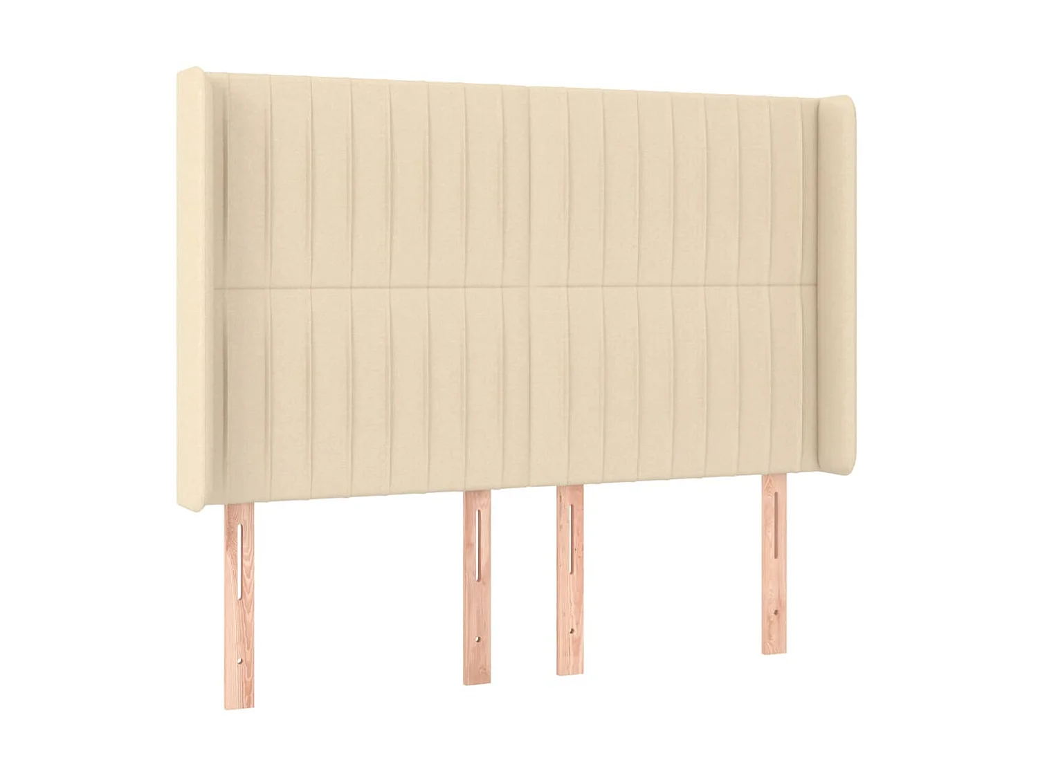 Tête de lit avec oreilles Crème 147x16x118/128 cm Tissu POI10171 BonneVie Meuble